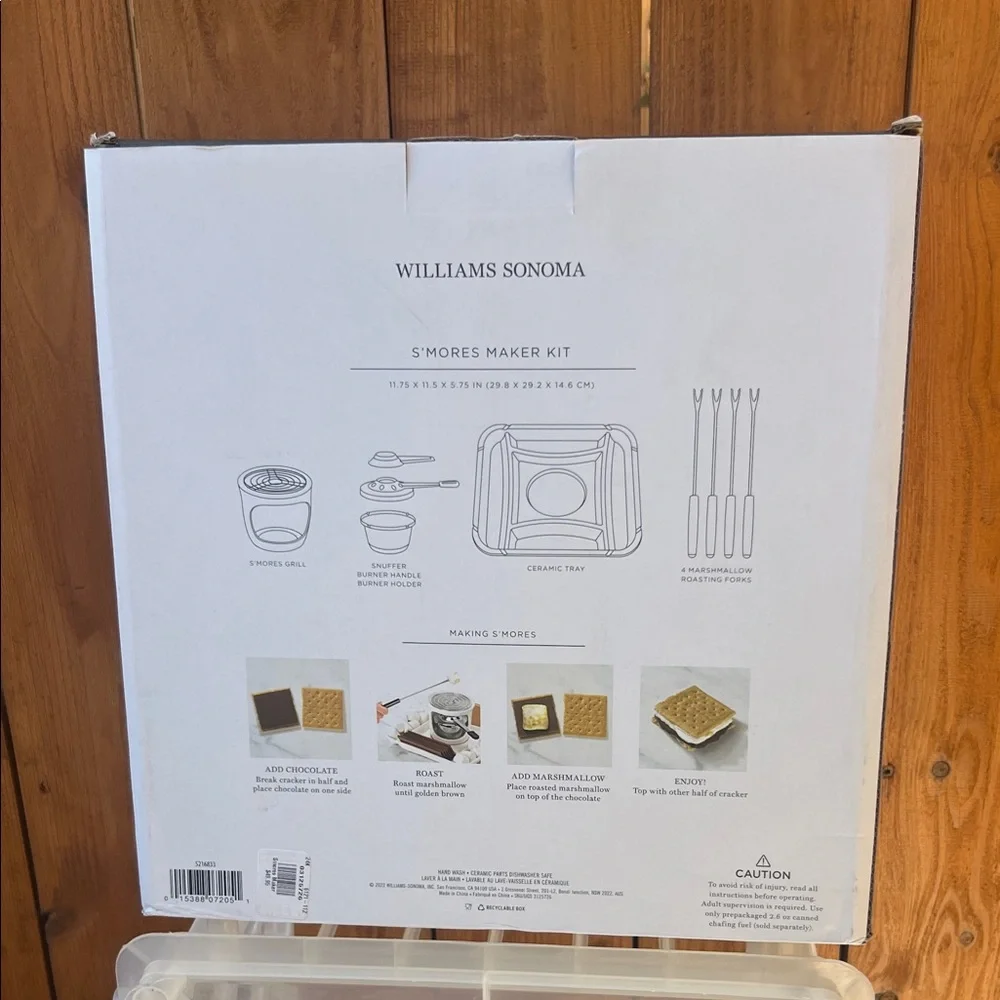 Brand New! Williams Sonoma S'mores Maker Set Kit